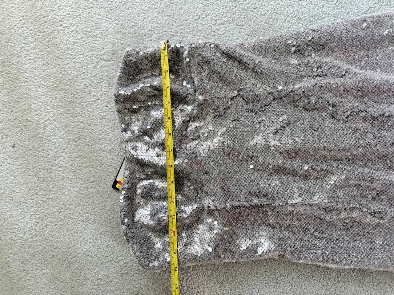 GUESS Silver Strapless Sequin Cocktail Dress – Size 6 – NWT – MSRP $188