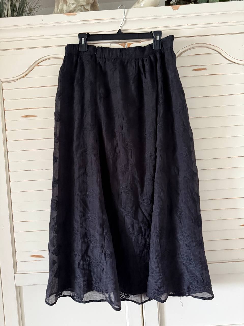 Vince Camuto Textured A-Line Skirt Rich Black 12 NWT New with Tags Midi