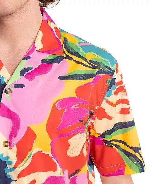Paisley & Gray Men’s Slim Fit Floral Camp Shirt Short Sleeve S/P $95 NWT