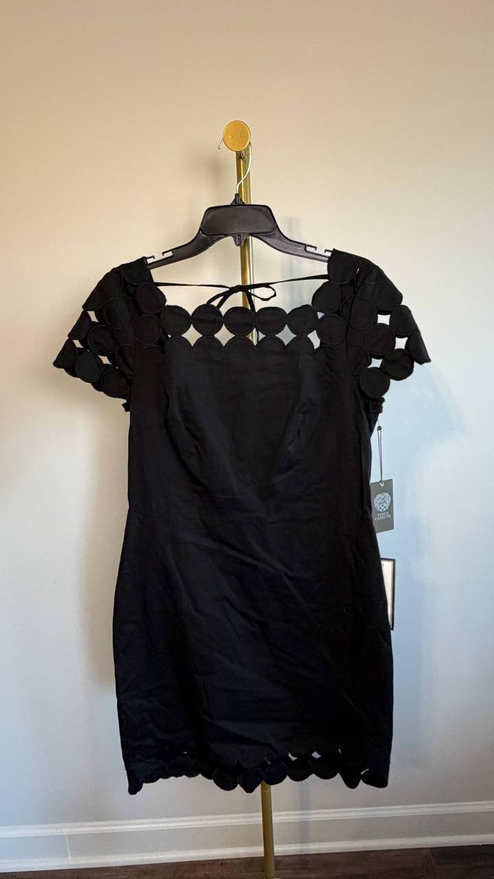 Vince Camuto Square‑Neck Cutout Shift Dress Black 10 NWT $168