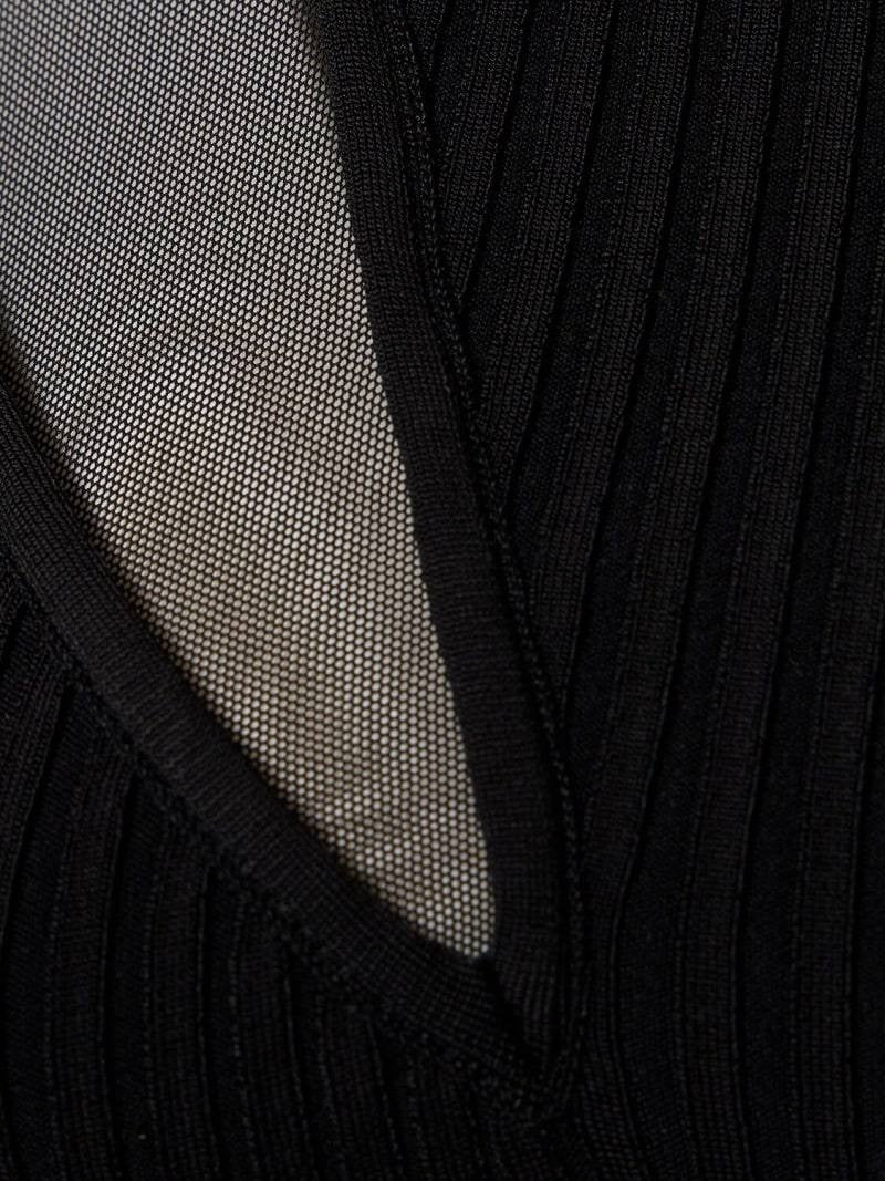 David Koma Ribbed Mesh Detail Mini Dress – Black – Size M – NWT – $900