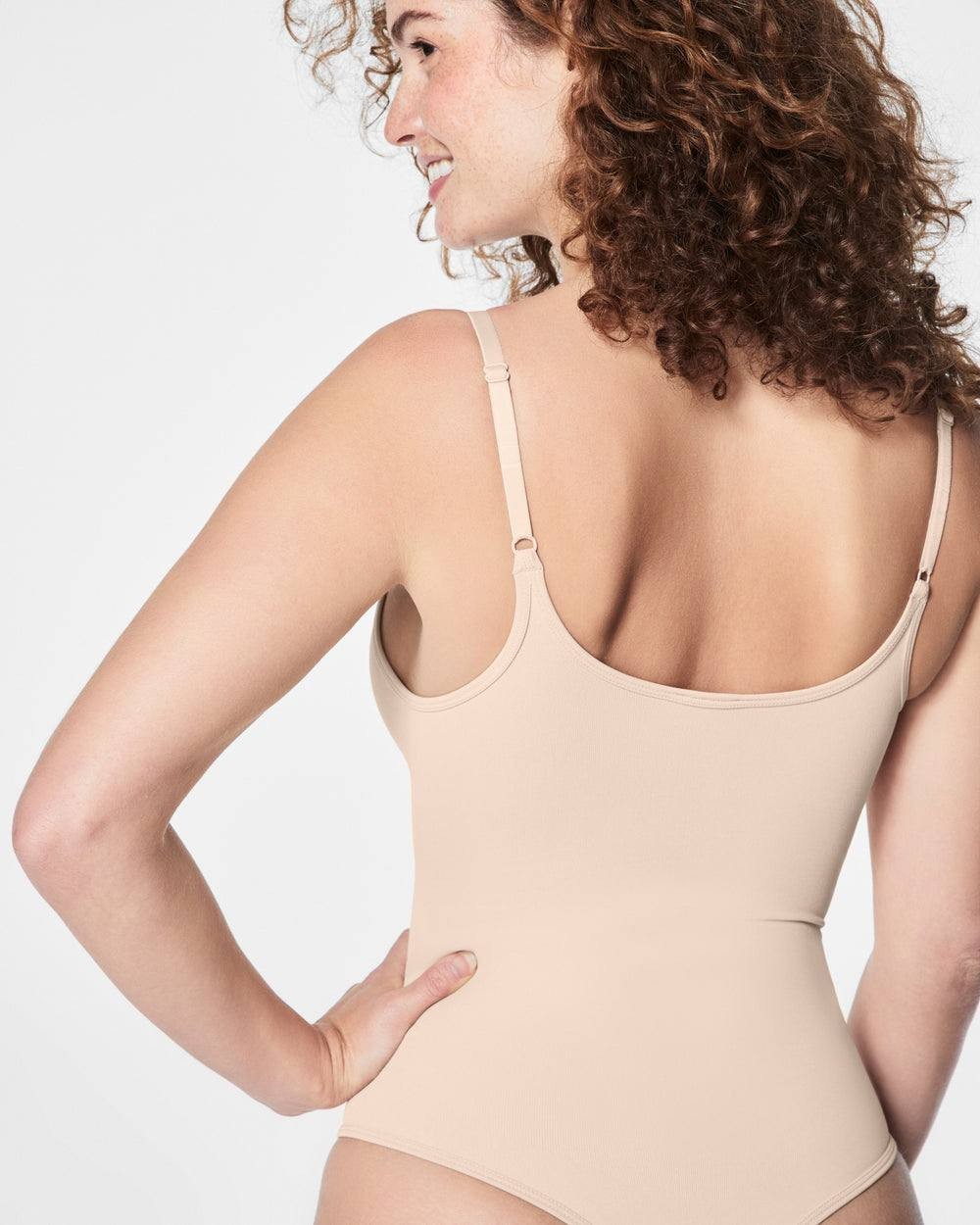 SPANX Power Thong Bodysuit Chestnut Adjustable Straps Size SP NWT $58 damage
