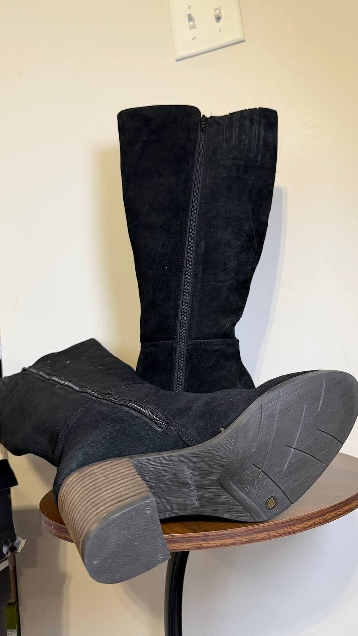 Lucky Brand Black Suede High Boots 8M NIB MSRP $189