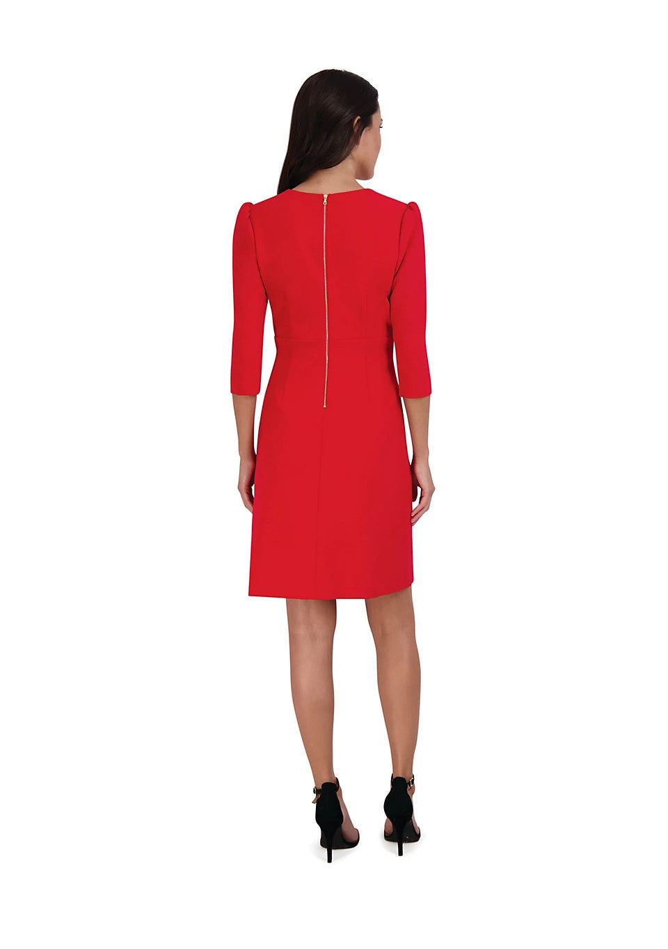 Julia Jordan Pleated Surplice V‑Neck Ruffle Front Dress Red 14 NWOT $119