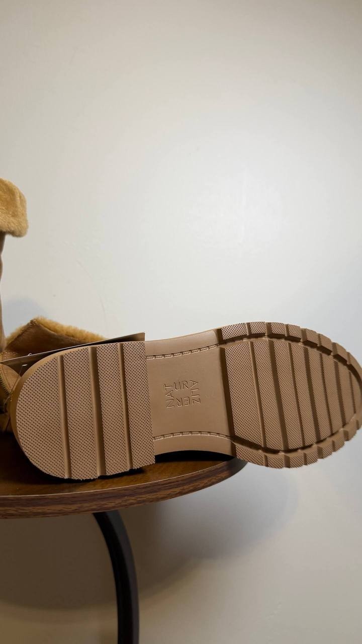 Naturalizer Sense Booties 8M Tan Suede Weather‑Resistant Almond Toe NIB msrp$245