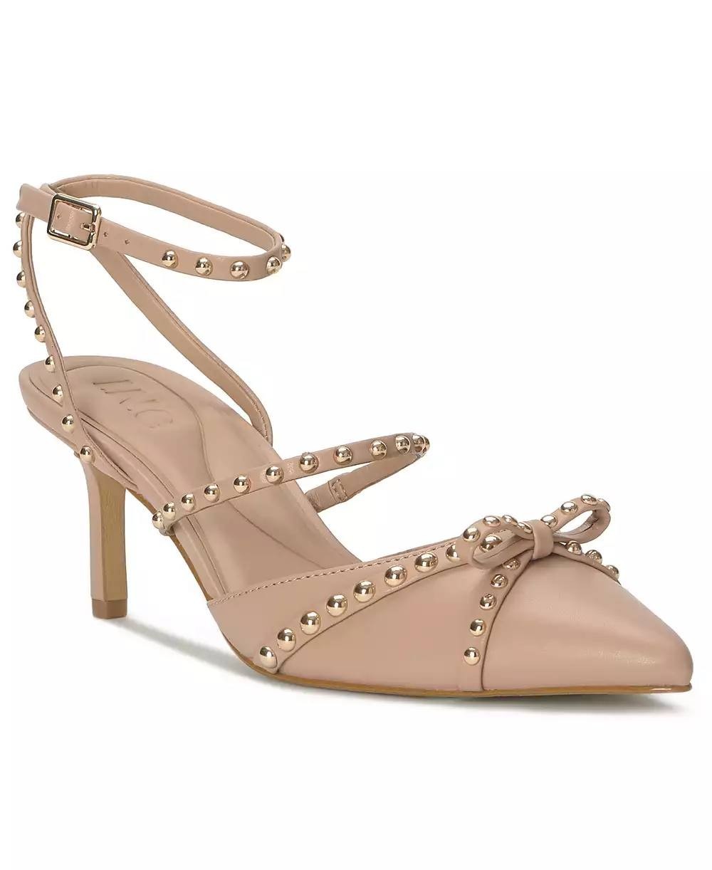 INC Gyda Pumps 8M Sweet Nude Studded Pointed Toe Stiletto Heel NIB msrp$100
