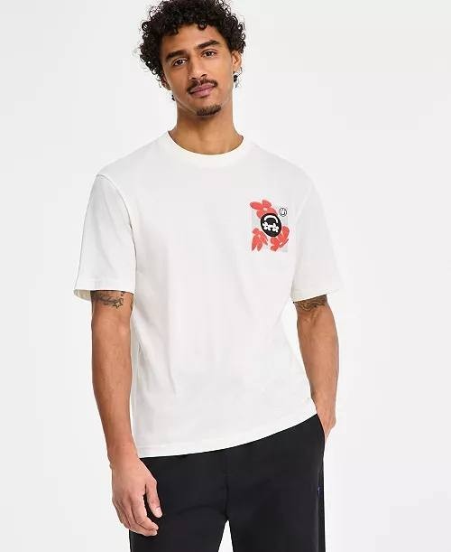 Hugo Hugo Boss Men’s Nufloro Graphic Crewneck T‑Shirt Off‑White L $58 NWT