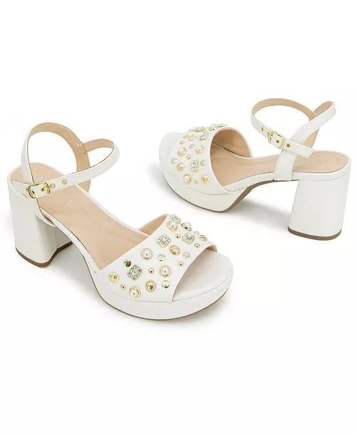 Reaction  by  Kenneth  Cole  Platform  Sandals  Ivory  8.5M  New  $99