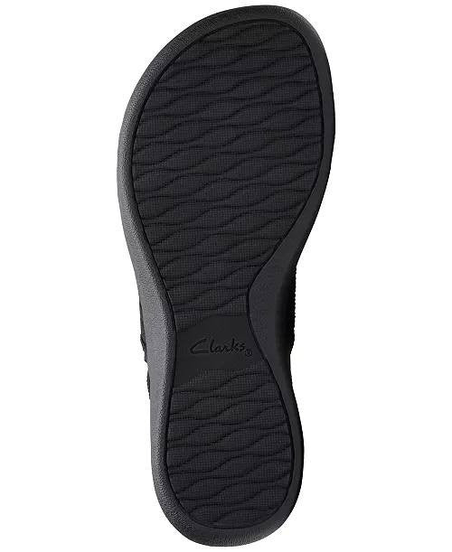 Clarks  Sandals  Black  Fabric  8M  New  $75