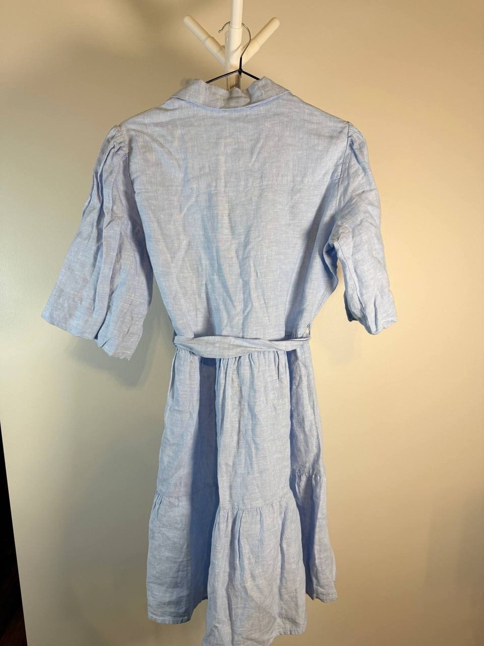Crosby  Sky Blue Linen Collared Belted Dress – Size S – NWOT