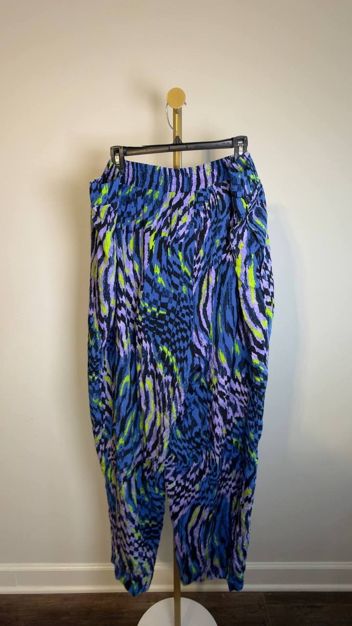 Nina Parker Trendy Plus Size Printed Wide‑Leg Pants Abstract Animal 2X NWT $79
