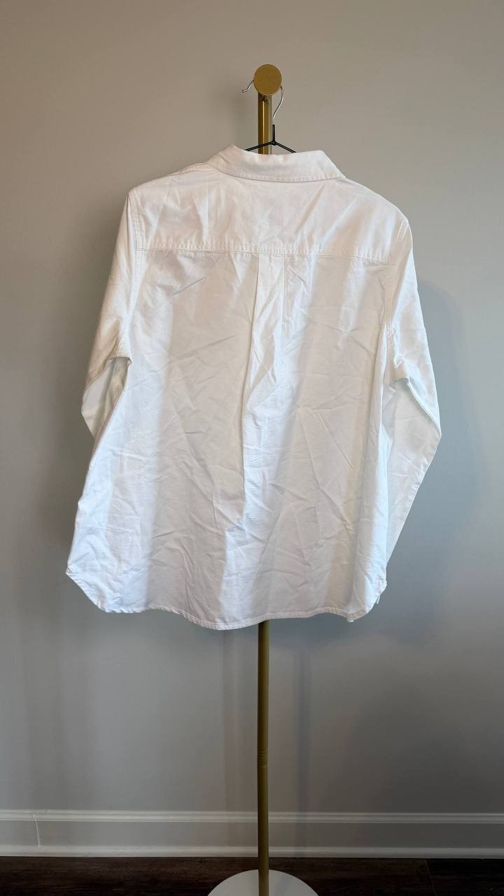 Gloria Vanderbilt Laine Cotton Embroidered Shirt White L NWT $54