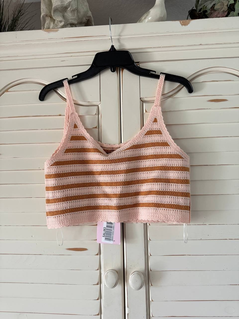 Avec Les Filles Cropped Crochet Heart Tank Top – Size XS – NWT