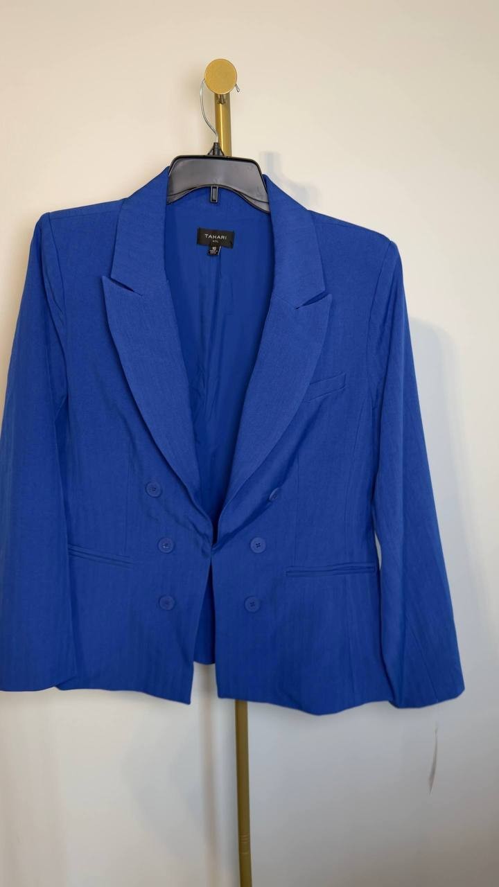 Tahari ASL Faux Double Breasted Jacket New Royal 16 NWT $139
