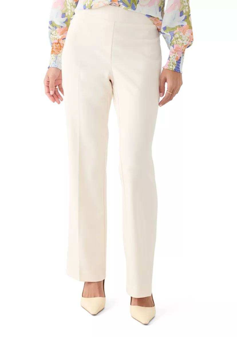 Anne Klein Women’s Pull‑On Cool Crepe Trouser Pants White Dove XS NWT $79