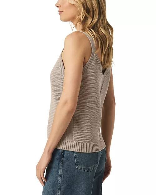 Splendid Banks Sweater Tank Fawn Size S Sleeveless Cotton Knit V-Neck