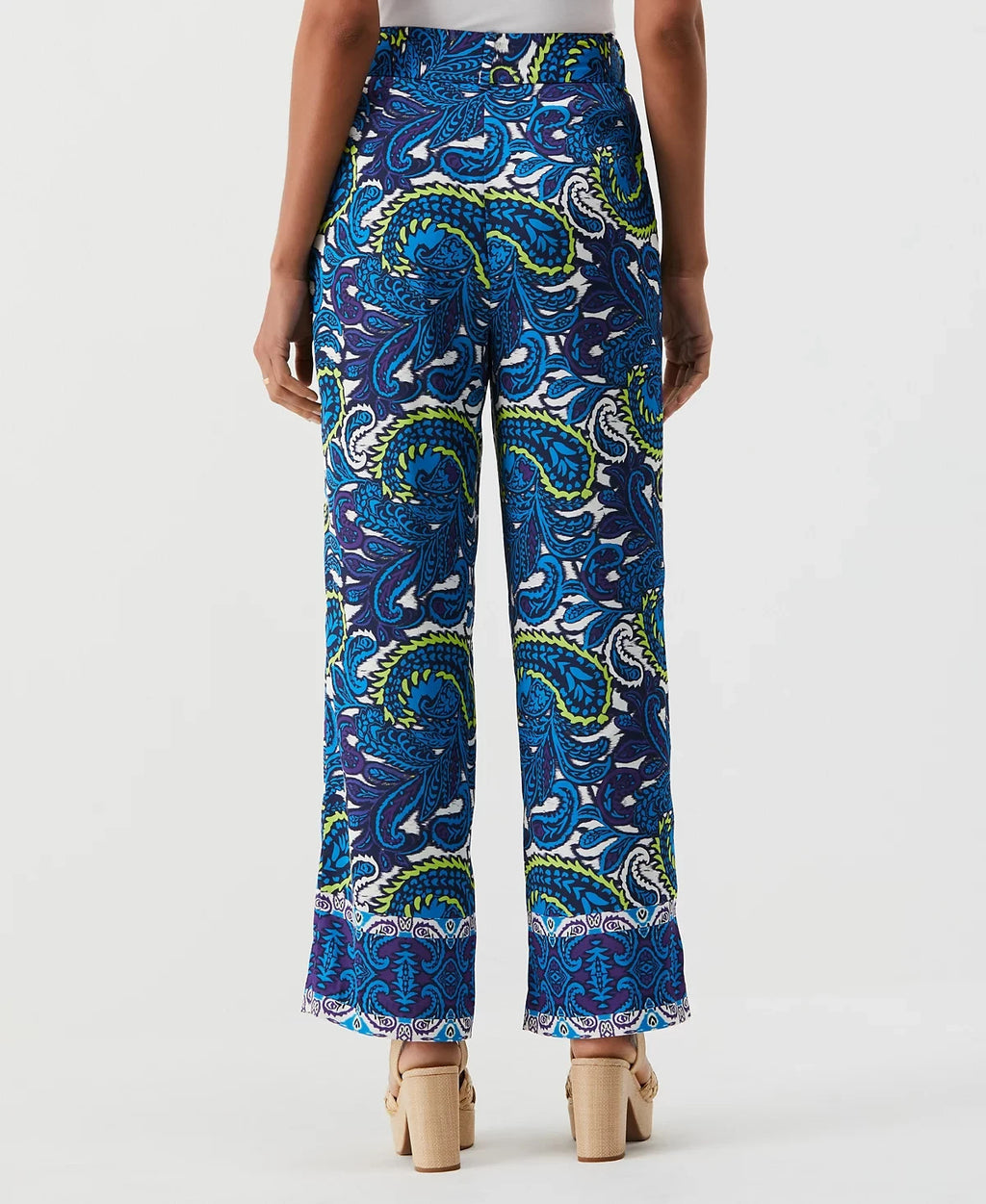 ELLA Rafaella Petite Paisley Print High Rise Wide Leg Pants – Size 4P