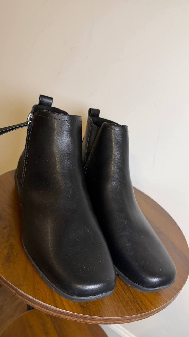 Easy Spirit Black Faux Leather Booties Size 11M NIB MSRP $99