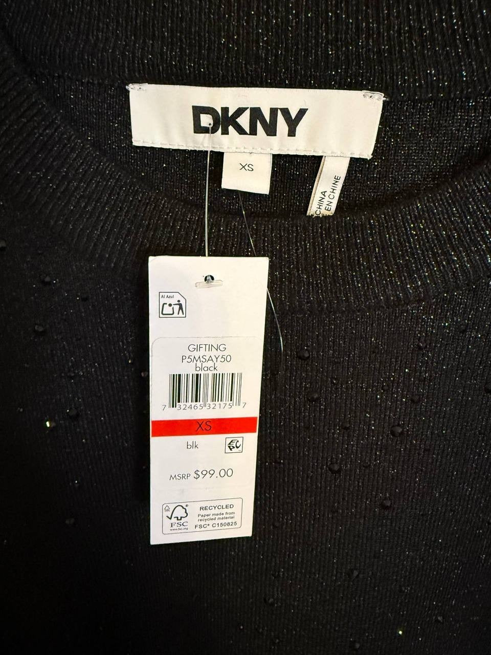 DKNY Sparkle Hotfix Long‑Sleeve Sweater – Size XS – NWT – $99