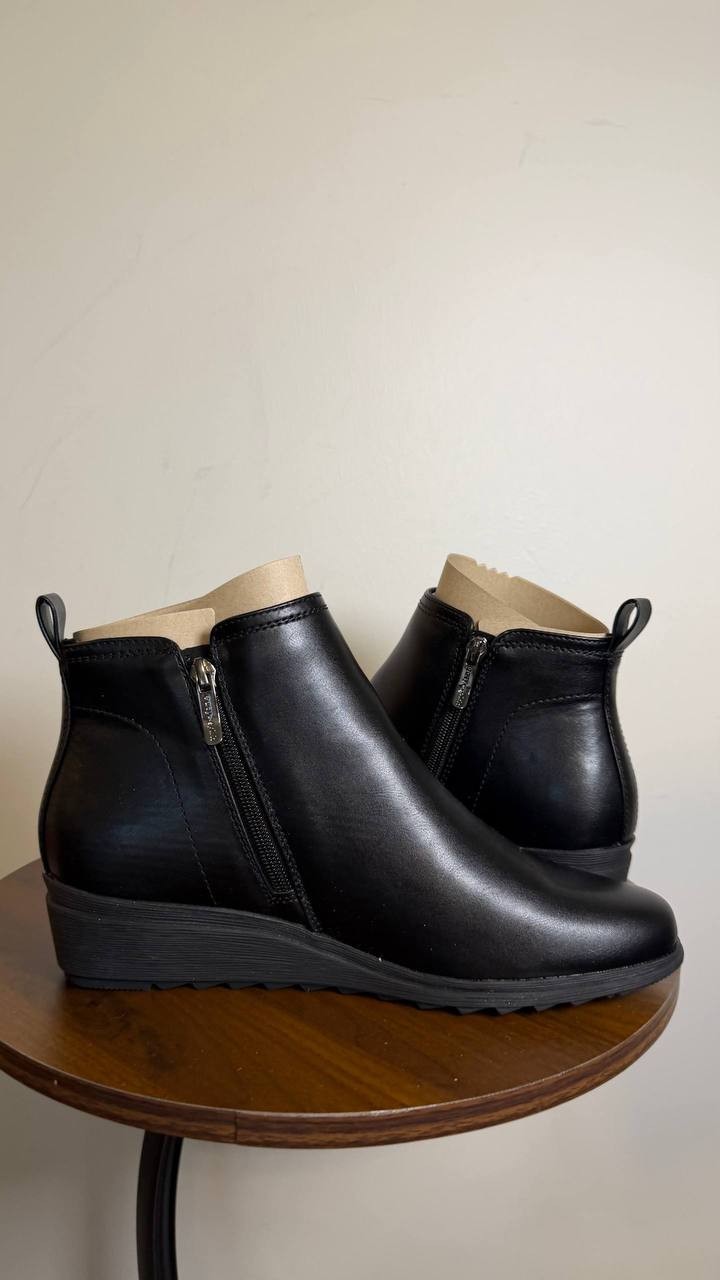 Easy Spirit Yuna Round Toe Wedge Booties Black Women’s 9M NWOB $99