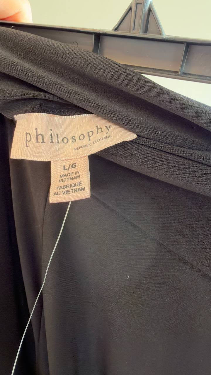 Philosophy Republic  Pull On Wide Leg Trousers Black L NWT $68