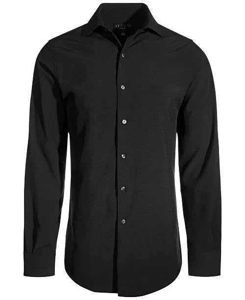 Alfani Men’s Slim‑Fit 4‑Way Stretch Dress Shirt Black XL $60 NWT