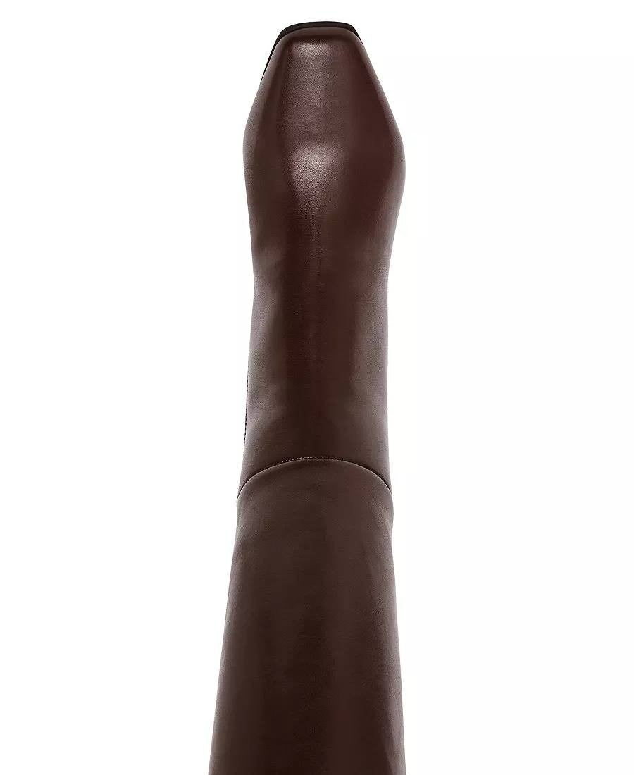 Anne Klein Perfektion Boots 6 Black Man‑Made Knee‑High Snip Toe NIB msrp$159
