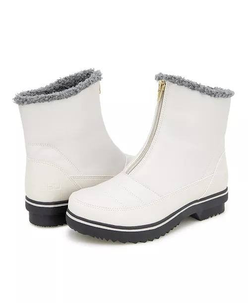 JBU Snowbound Encore Zip Front Cold‑Weather Boots Stone White Women’s 6.5M NWB