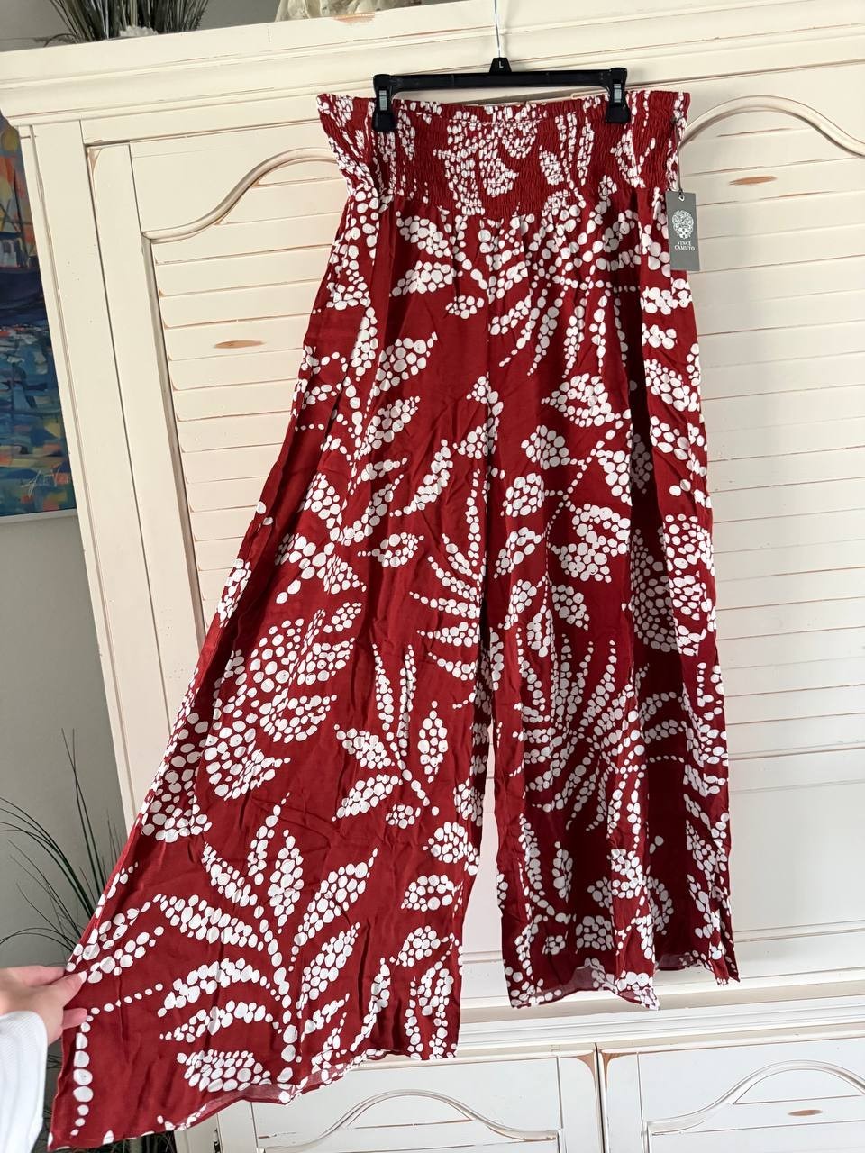 Vince Camuto Plus Tropical Smocked Waist Wide-Leg Pants – Size 3X – NWT