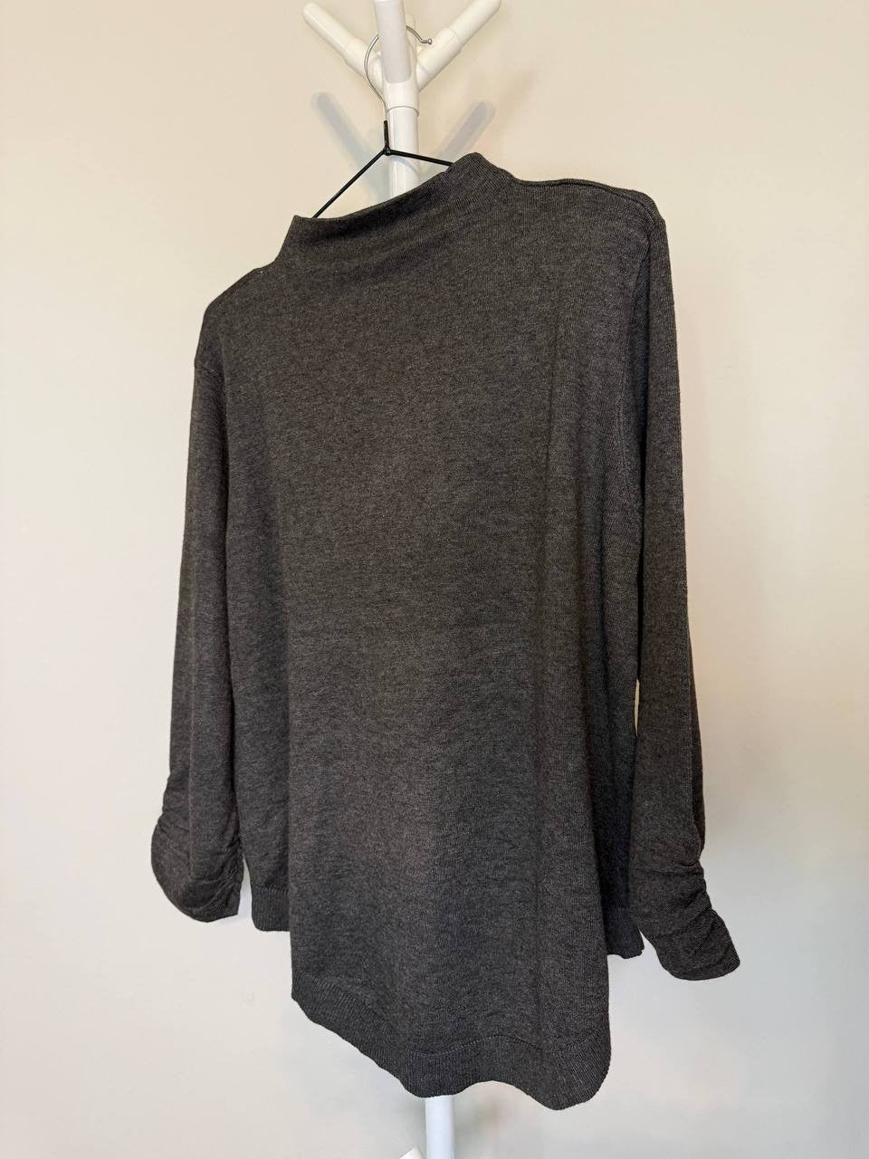 Melissa Paige Ruched‑Sleeve Funnel‑Neck Sweater – Size XL – NWT – $46