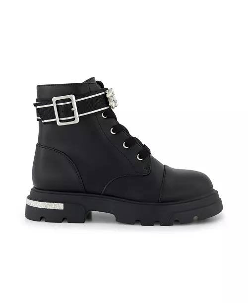 Jessica Simpson Black Polyurethane Moto Boots 3 New in Box MSRP $52