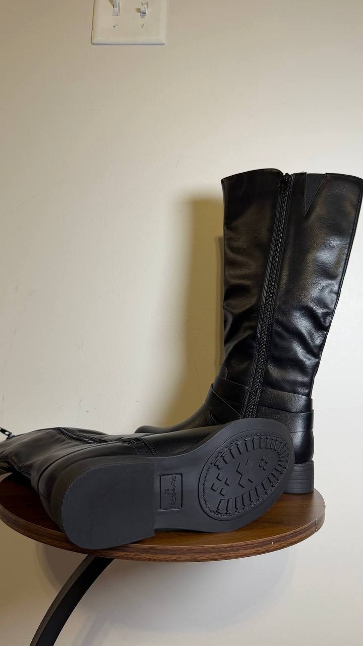 Style&Co Riding Boots 5.5M Black Man-Made Tall New in Box MSRP $79.90