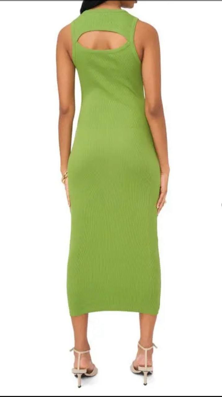 1.State Green Ribbed Midi Cutout Dress Size XS NWT $79 – Modern Chic