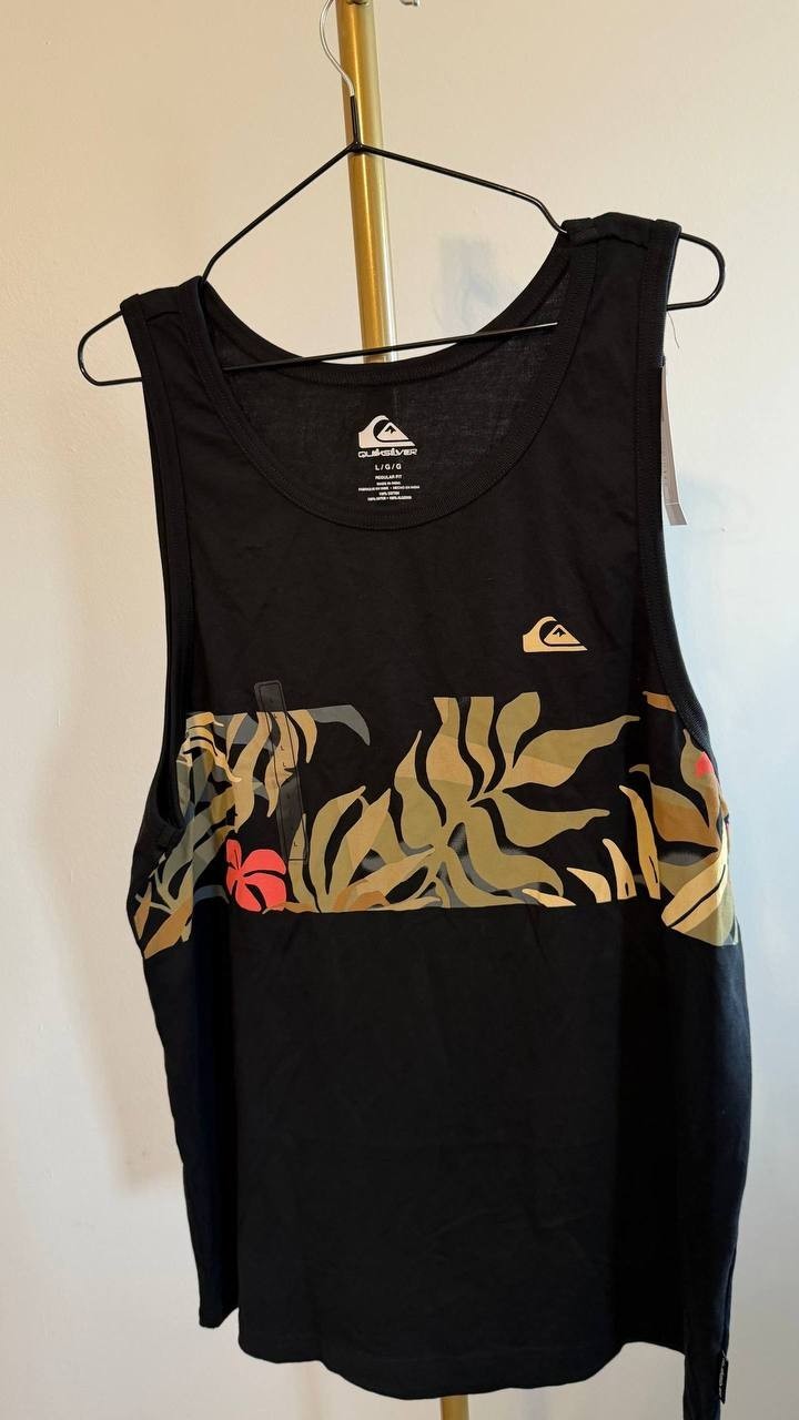 Quiksilver Men’s Blueweed Stripe Tank Top L $29 NWT