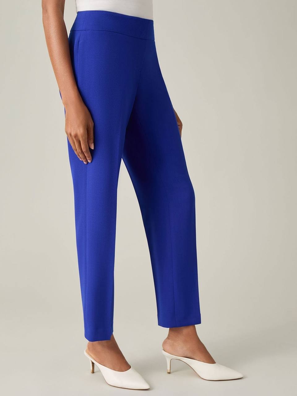 Kasper Ava Straight Leg Stretch Crepe Pants Royal Signature 12P NWT $79