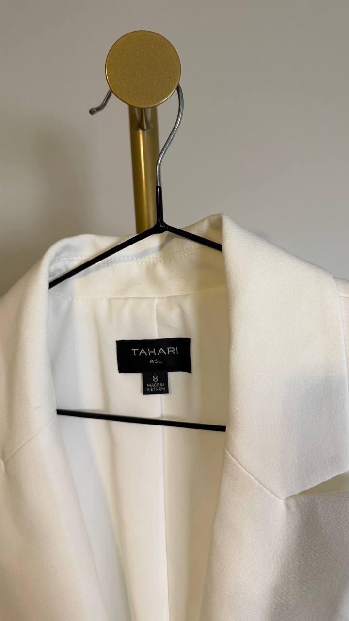 Tahari ASL Women’s Petite One‑Button Blazer White 8 $159 NWT