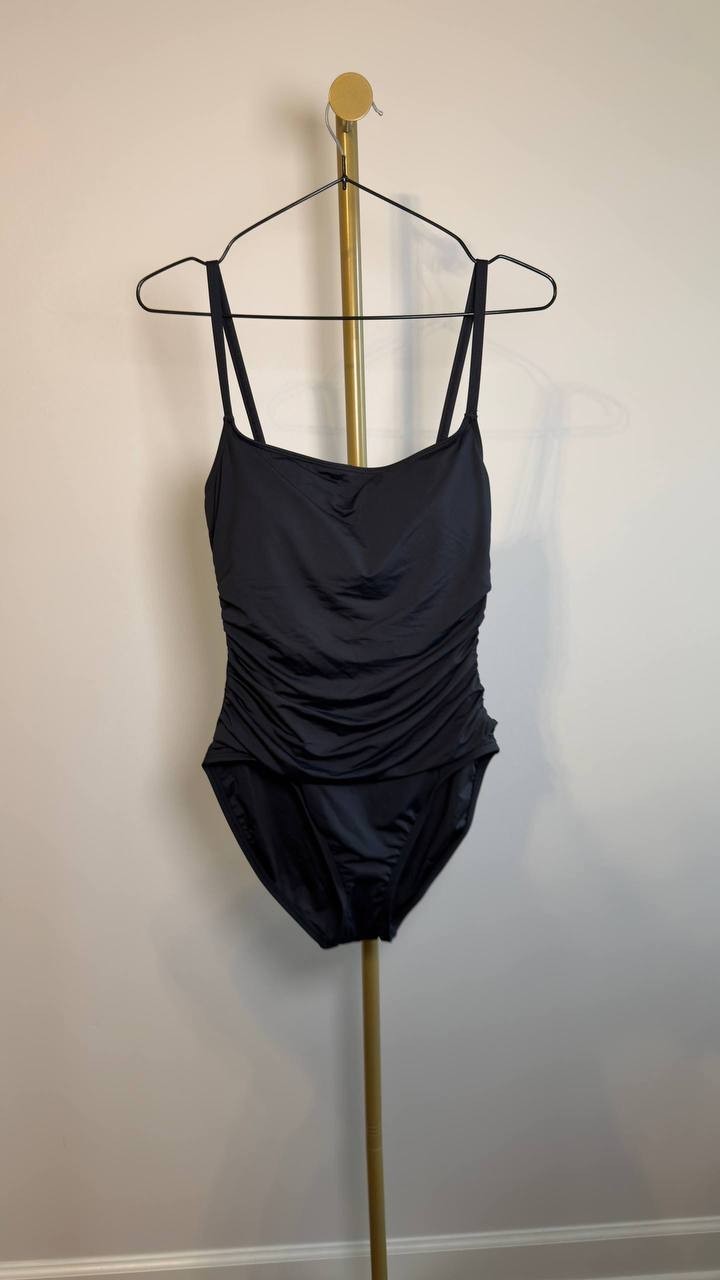 La Blanca Island Goddess One‑Piece Swimsuit Black 14 NWT $89