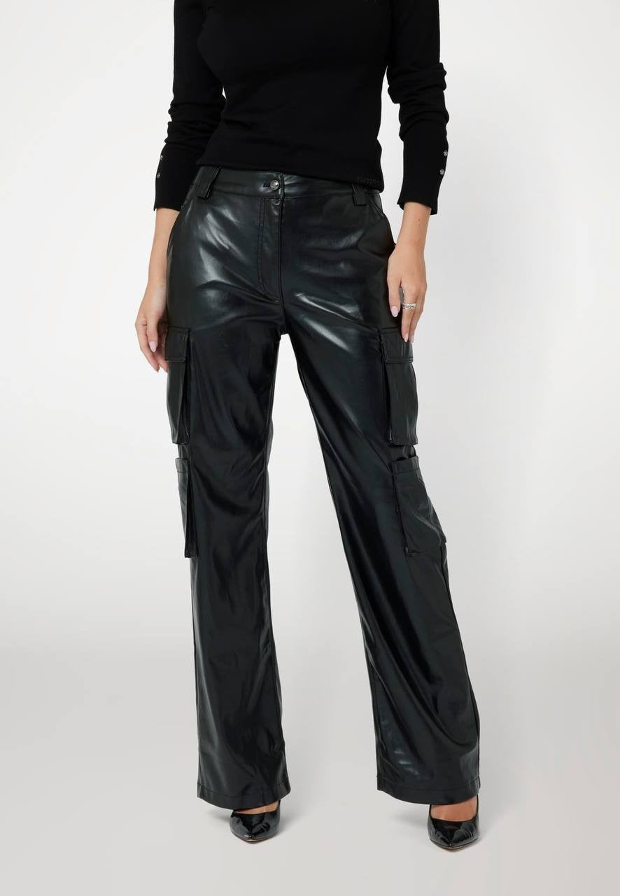 Guess Women’s KORI Cargo Trousers Black Size M NWT $148
