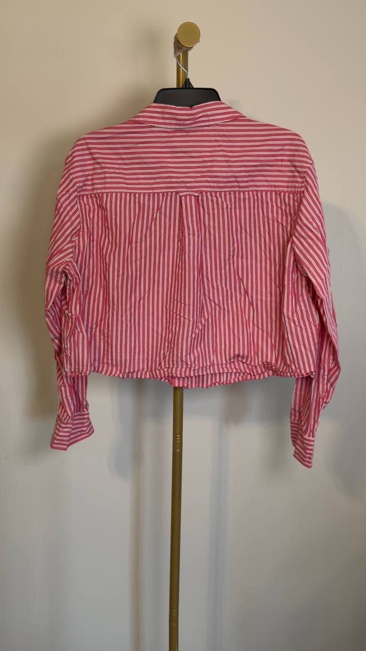 Tommy Jeans Crest Shirt Blouse Vintage Cerise L NWT $79.50