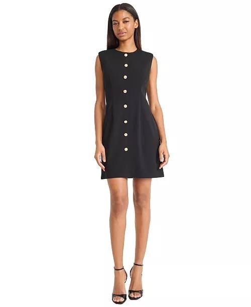 Donna Morgan Sleeveless A‑Line Scuba Dress Black 10 NWT $118