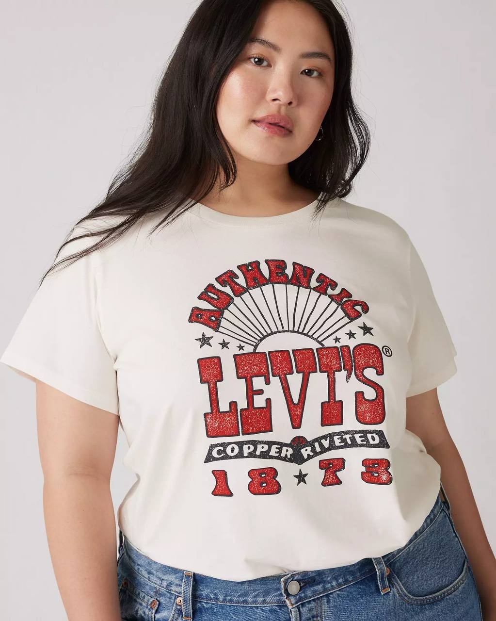 Levi’s Perfect Logo Tee Plus Size White 1X NWT $24.50