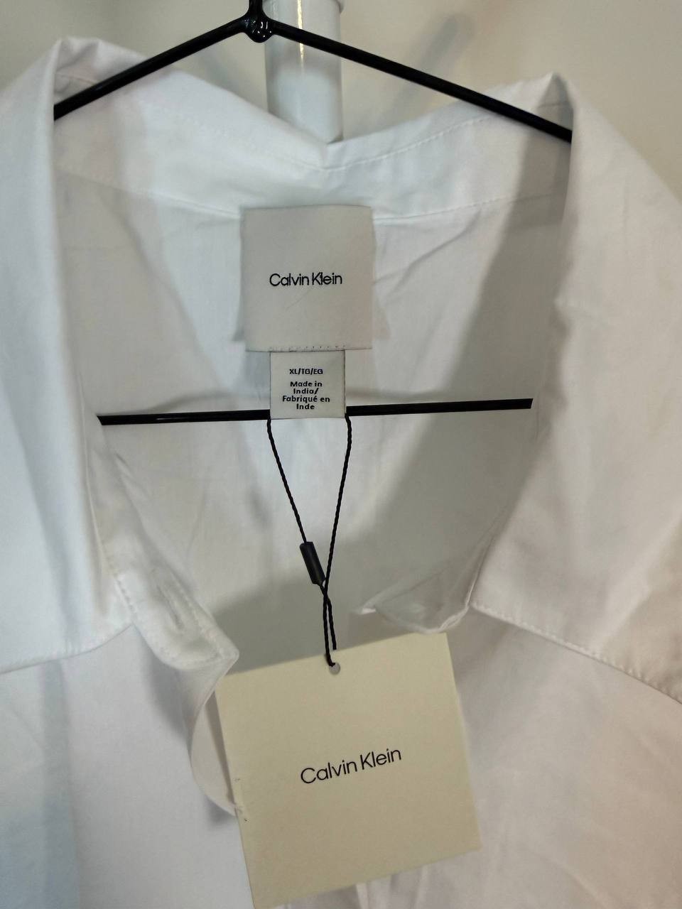 Calvin Klein Short‑Sleeve Button‑Up Shirt – White – Size XL – NWT – $89