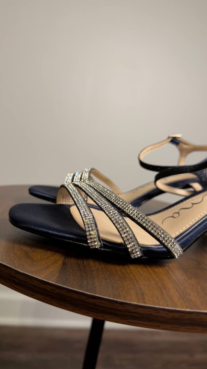 Nina  Dress  Sandals  Navy  8M  New  $89