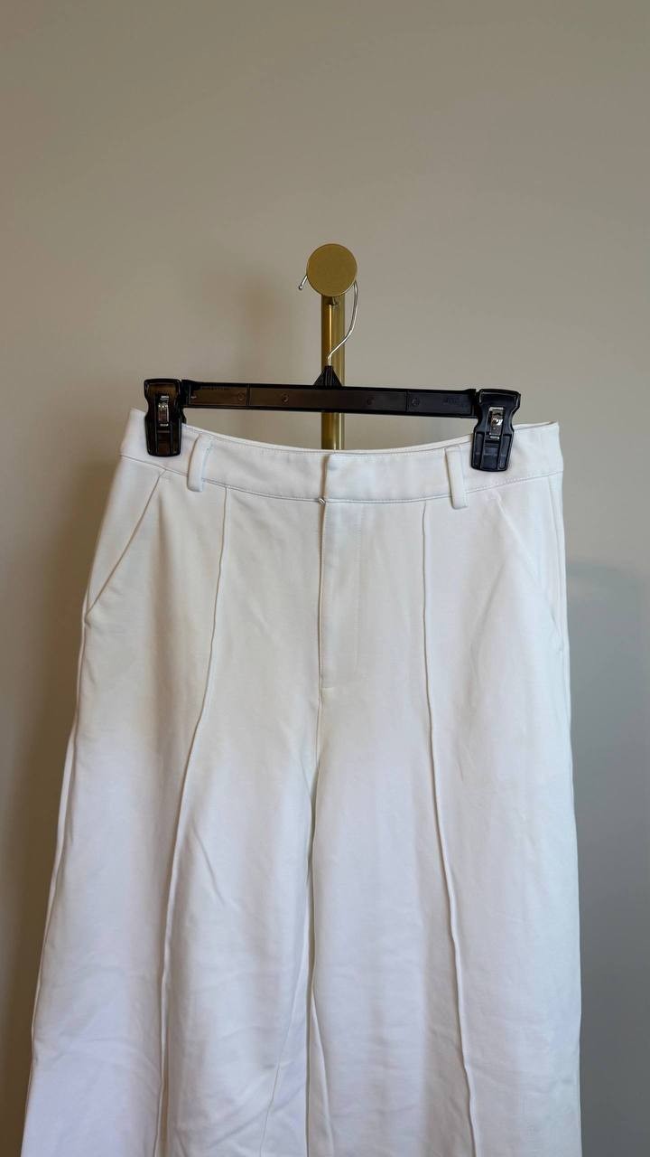 Bar III High Waist Wide Leg Pants White Size PM NWT $59.50