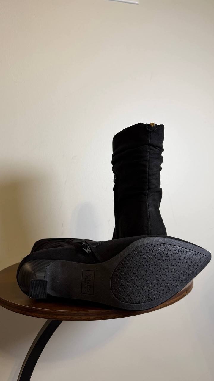 Jones New York Black Microsuede Dress Booties 7.5M New in Box MSRP $89.50