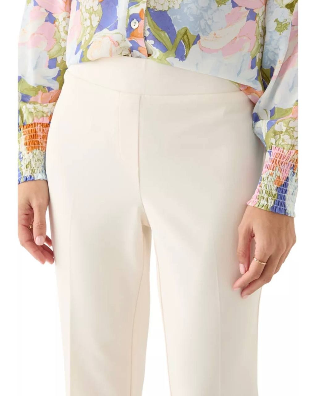 Anne Klein Women’s Pull‑On Cool Crepe Trouser Pants White Dove XS NWT $79