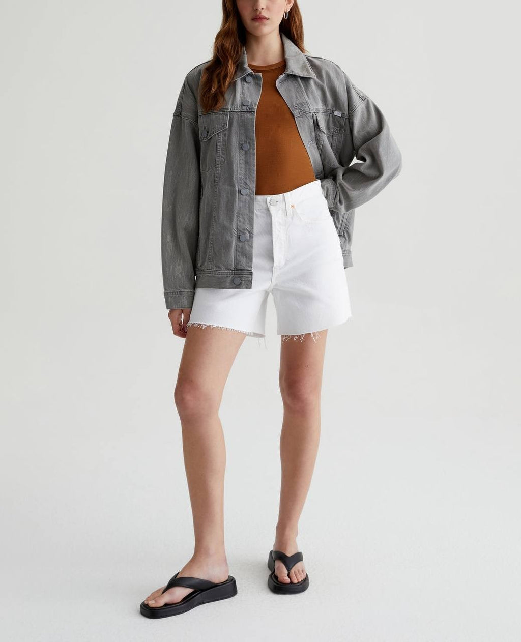 AG Adriano Goldschmied Clove Short – White Destructed Denim, Size 26 NWT