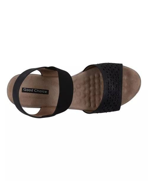 Good  Choice  Shoes  Wedge  Sandals  Black  8  New  $65