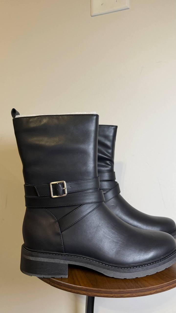 Style&Co Black Polyurethane Block Heel Booties 9.5M New in Box MSRP $89