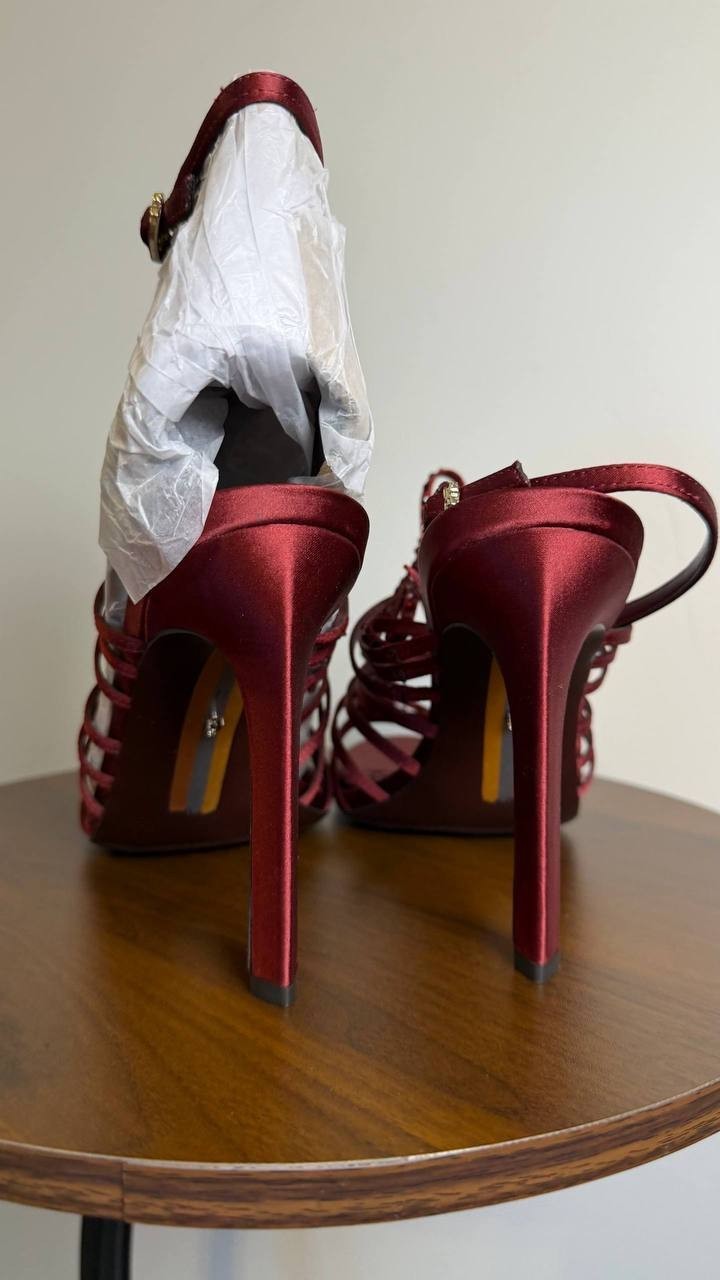 Sam Edelman Iman Sandals 11M Burgundy Strappy Lace‑Up Stiletto Heel NIB msrp$155